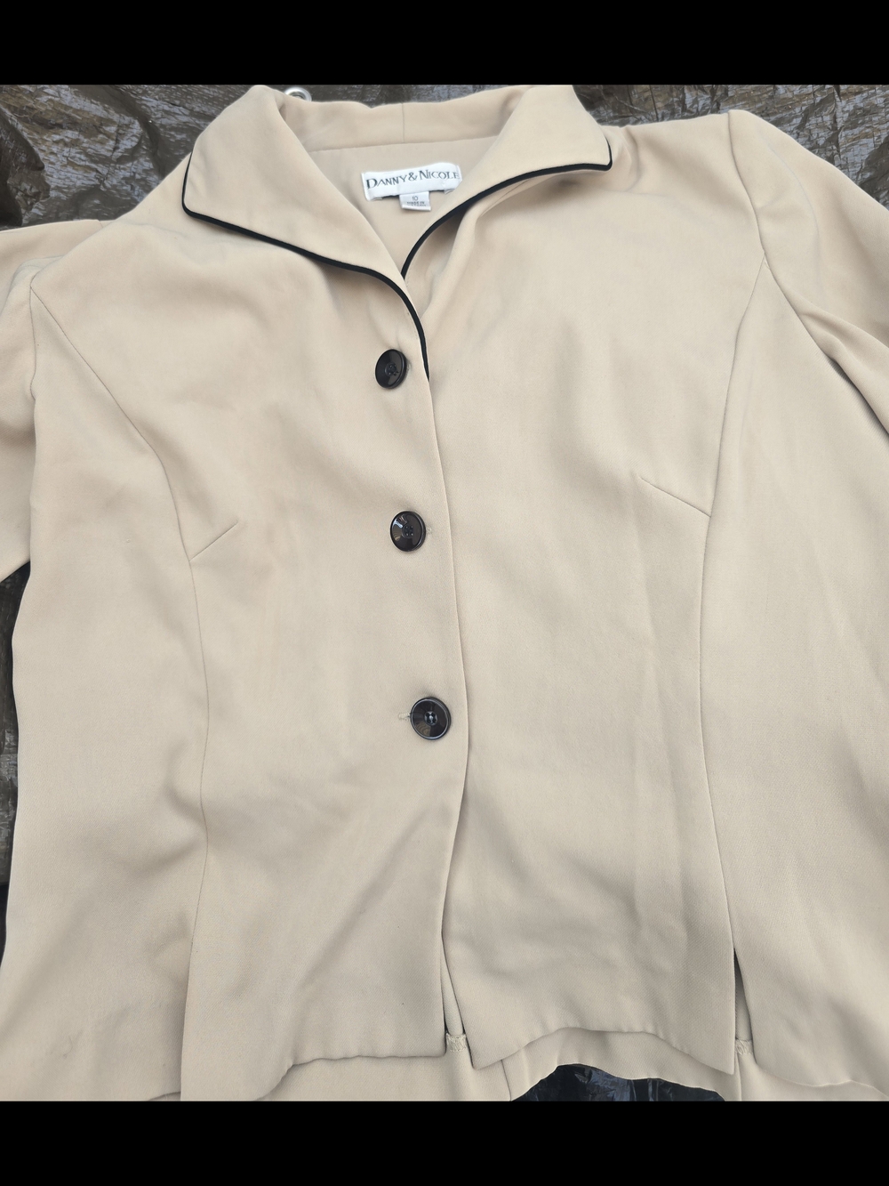 Danny & Nicole Women's Cream Button Front Jacket